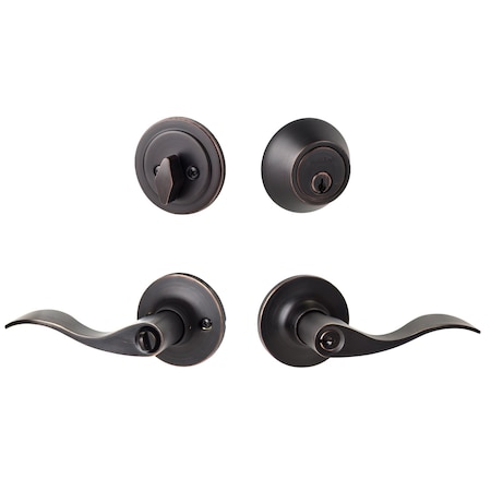 Sure-Loc Hardware Sure-Loc Hardware Snowbird Entry Lever with KA Deadbolt, Vintage Bronze SB107/DB201 11P